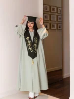 ⁦عباية تخرج فاخرة أخضر فاتح⁩ - الصورة ⁦4⁩