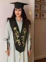 عباية تخرج فاخرة أخضر فاتح