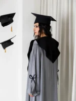 ⁦عباية تخرج رمادي أنيق⁩ - الصورة ⁦3⁩
