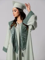 ⁦عباية تخرج أخضر فاتح أنيقة⁩ - الصورة ⁦4⁩