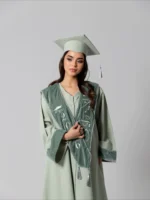 ⁦عباية تخرج أخضر فاتح أنيقة⁩ - الصورة ⁦5⁩